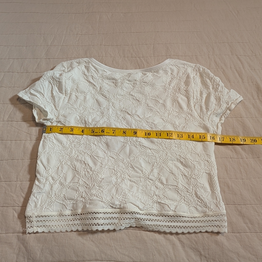 SALE -- Aerie Superchill Women's White Rib Baby Crop T-Shirt, Women's Size XL - Picture 6 of 10